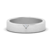 Classic V Shaped Solitaire Stone Mens Band